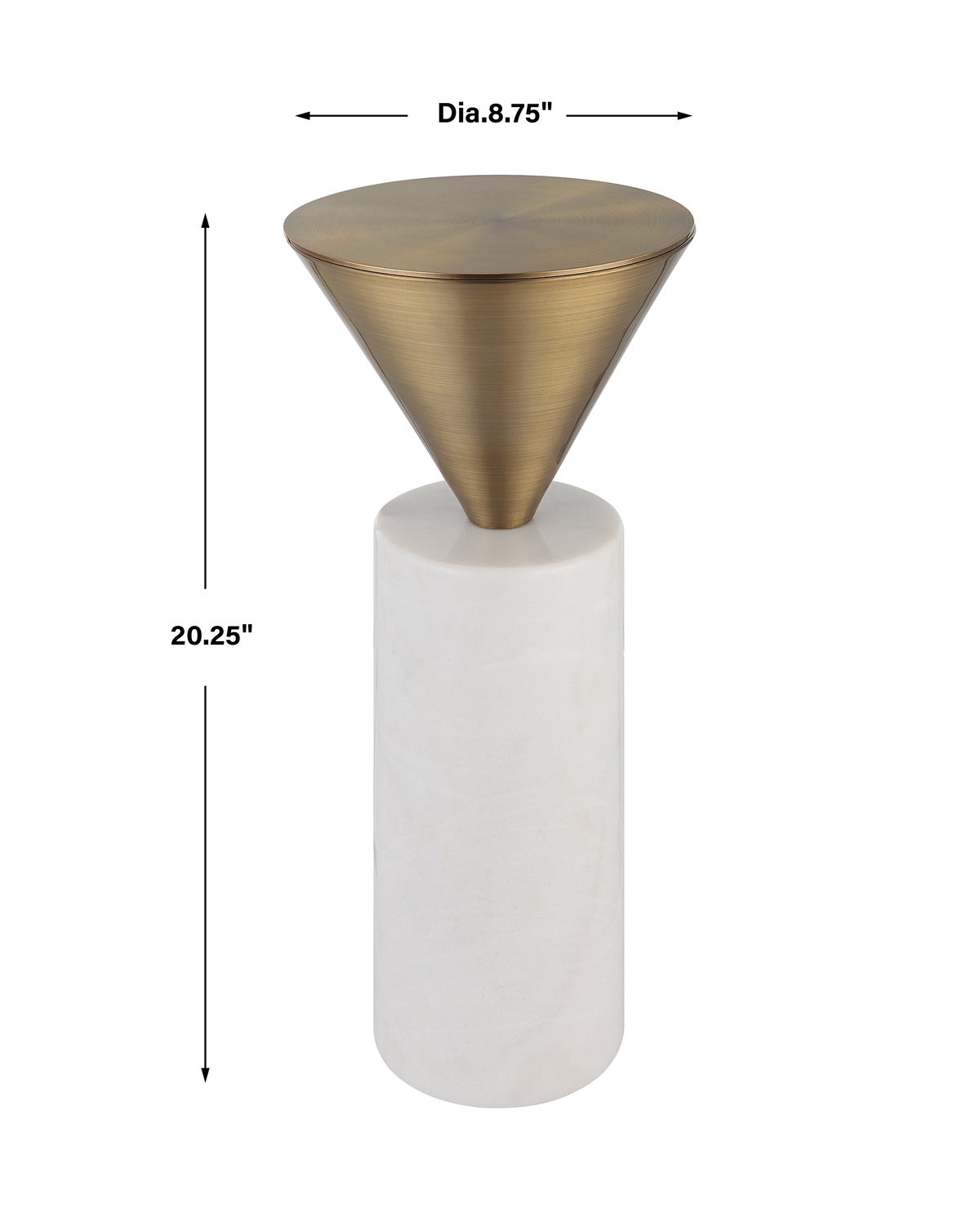 Top Hat Brass Drink Table, Furniture by Uttermost, 8.75" width x 20.25" height x 8.75" depth View 3
