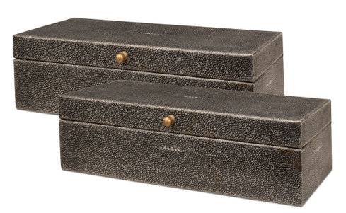 Gatsburg  Shagreen Box  Ant.Grey S/2