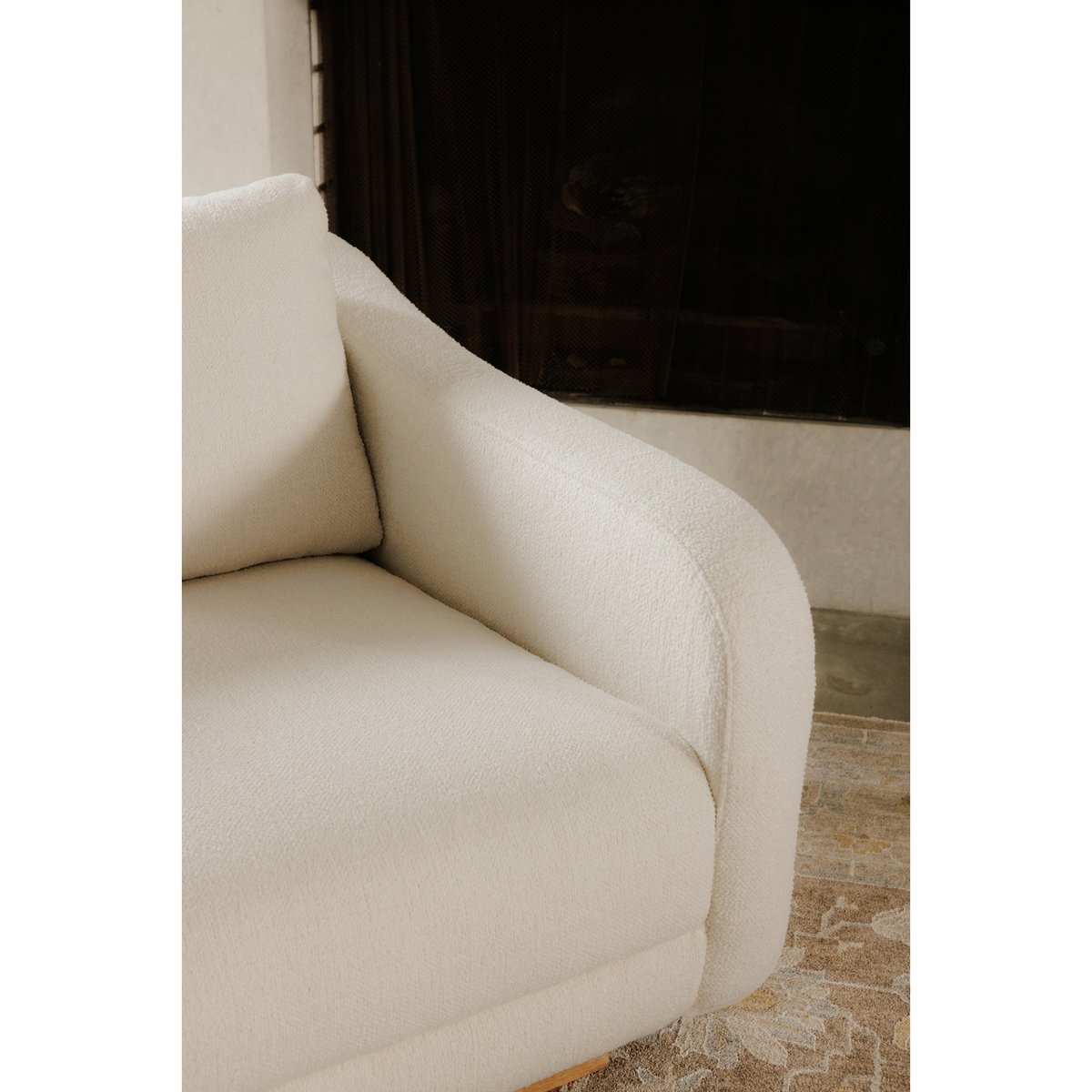 Keane Lounge Chair Cream, Accent Chair by Moe's Home, 38" width x 31.25" height x 39.5" depth View 8