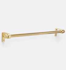 Online Designer Bathroom West Slope Single 24" Towel Bar, Aged Brass