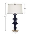 Coil Sculpted Blue Table Lamp, by Uttermost, 15" width x 28.75" height x 15" depth thumbnail 3