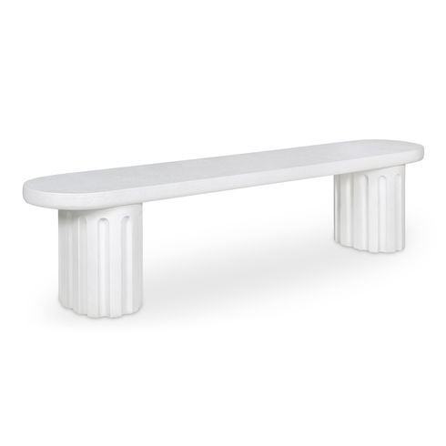 Eris Outdoor Dining Bench White