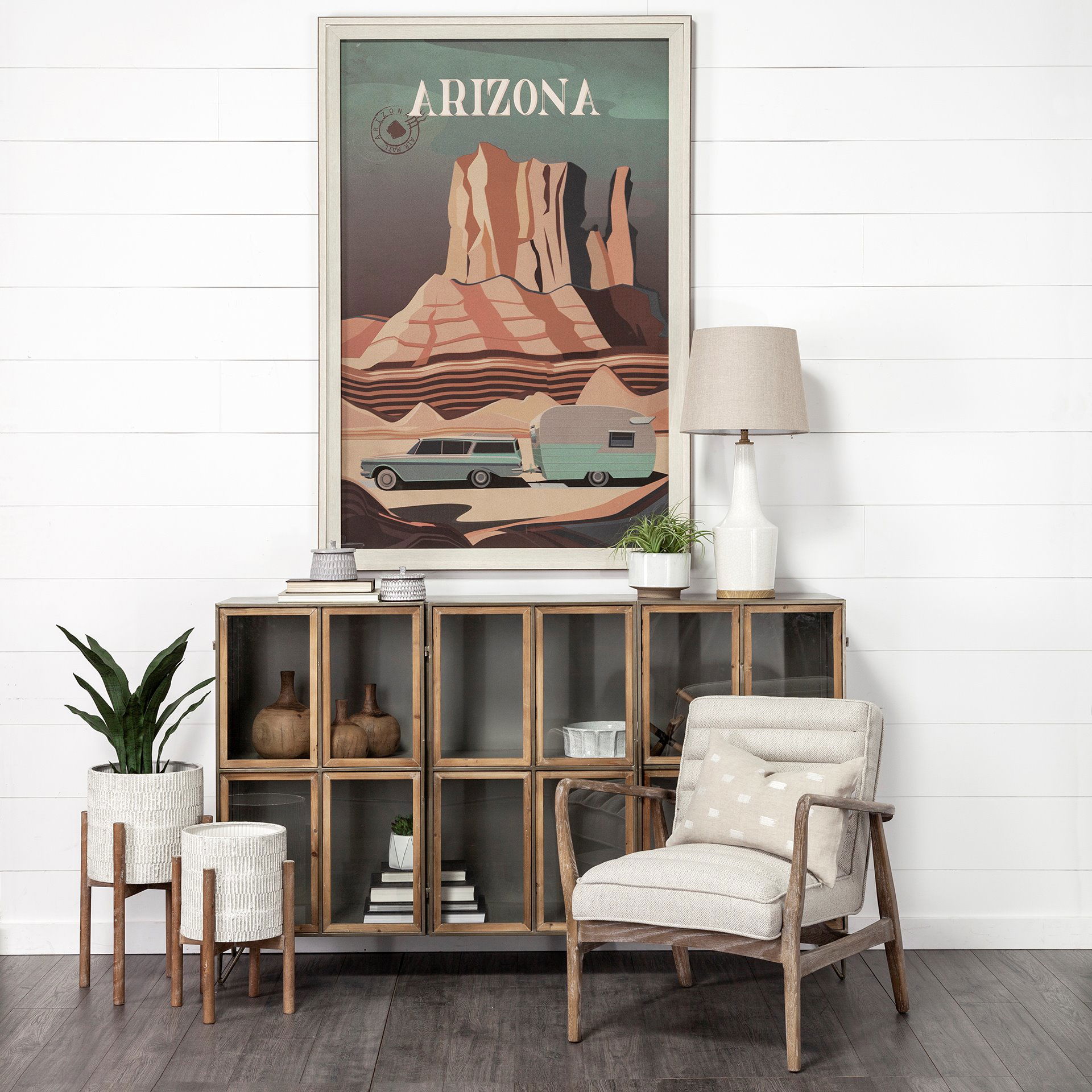 Ajax II Cream Fabric with Brown Wooden Frame Accent Chair large image 