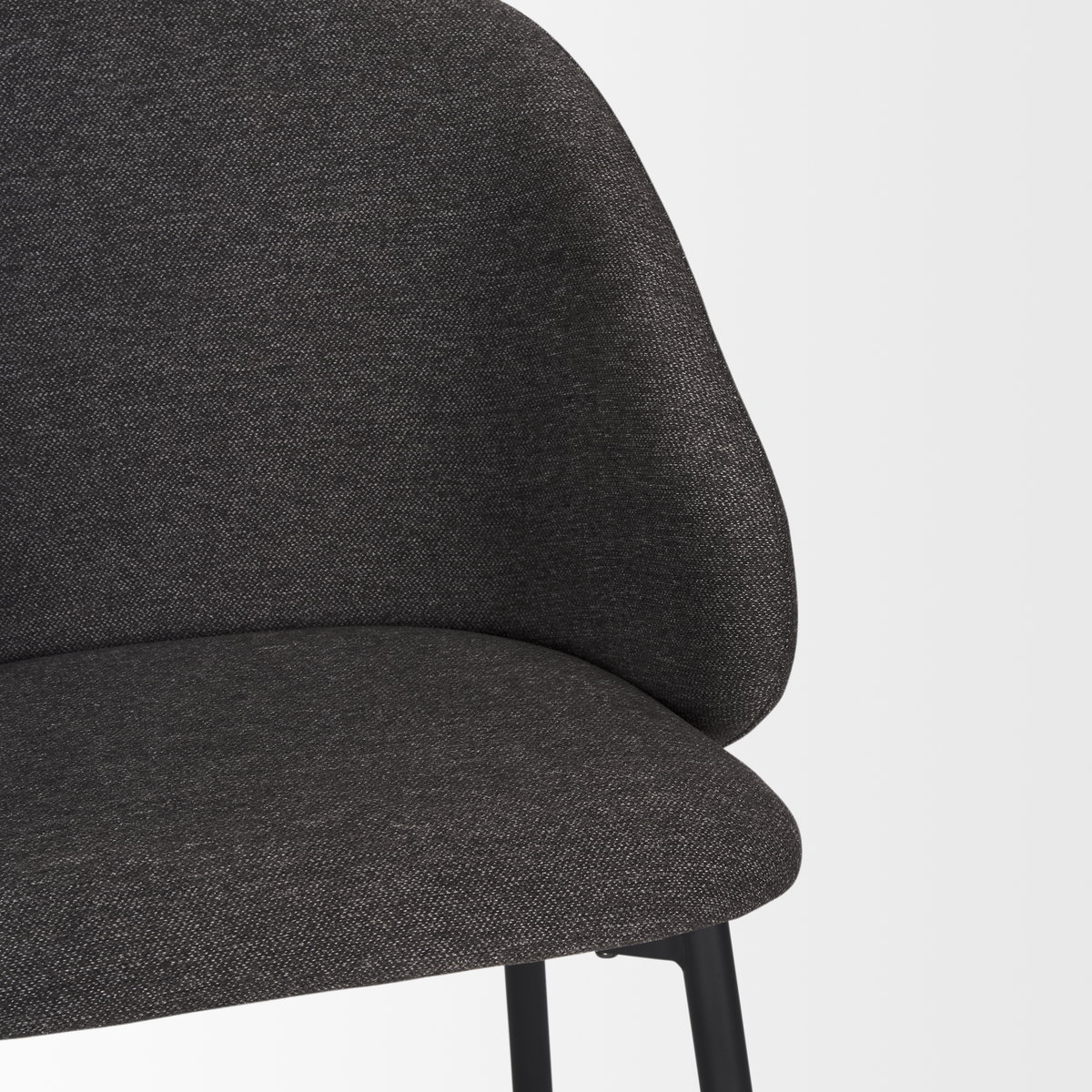 Shannon Contoured Back Dining Side Chair | Gray Fabric with Metal, Dining Chair by Mercana, 22.5" length x 22.75" width x 31.5" height View 13