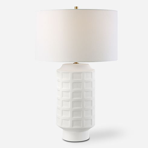 Window Pane White Table Lamp