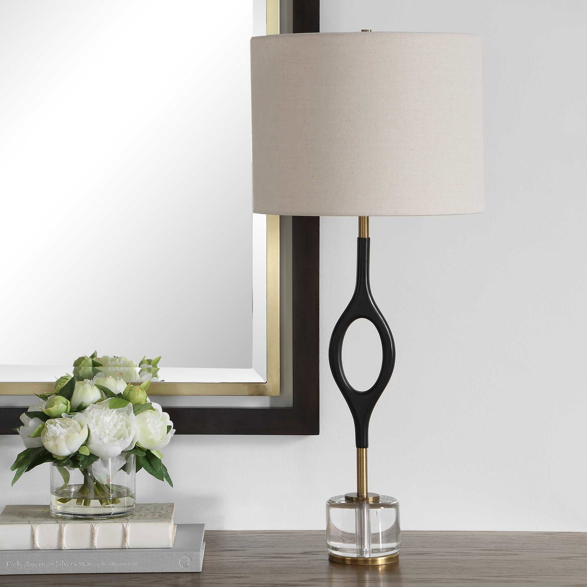 Maryam Cordless LED Buffet Lamp, Table Lamp by Uttermost, 13" width x 30.25" height x 13" depth View 3