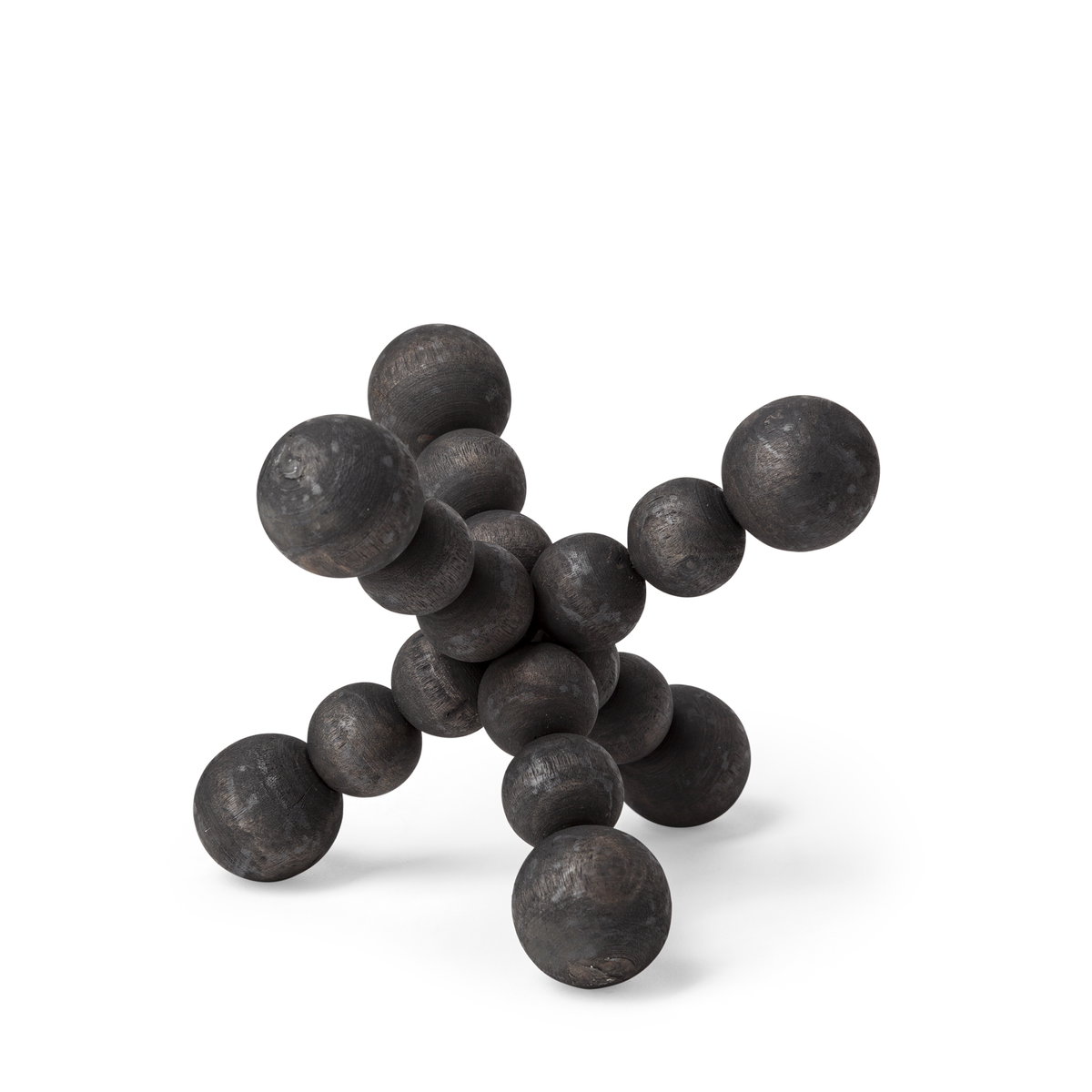 Carollan I (Small) 7L x 7W Black Geometric Wood Ball Jack, Decorative Object by Mercana, 6.69" length x 6.69" width x 6.69" height View 1