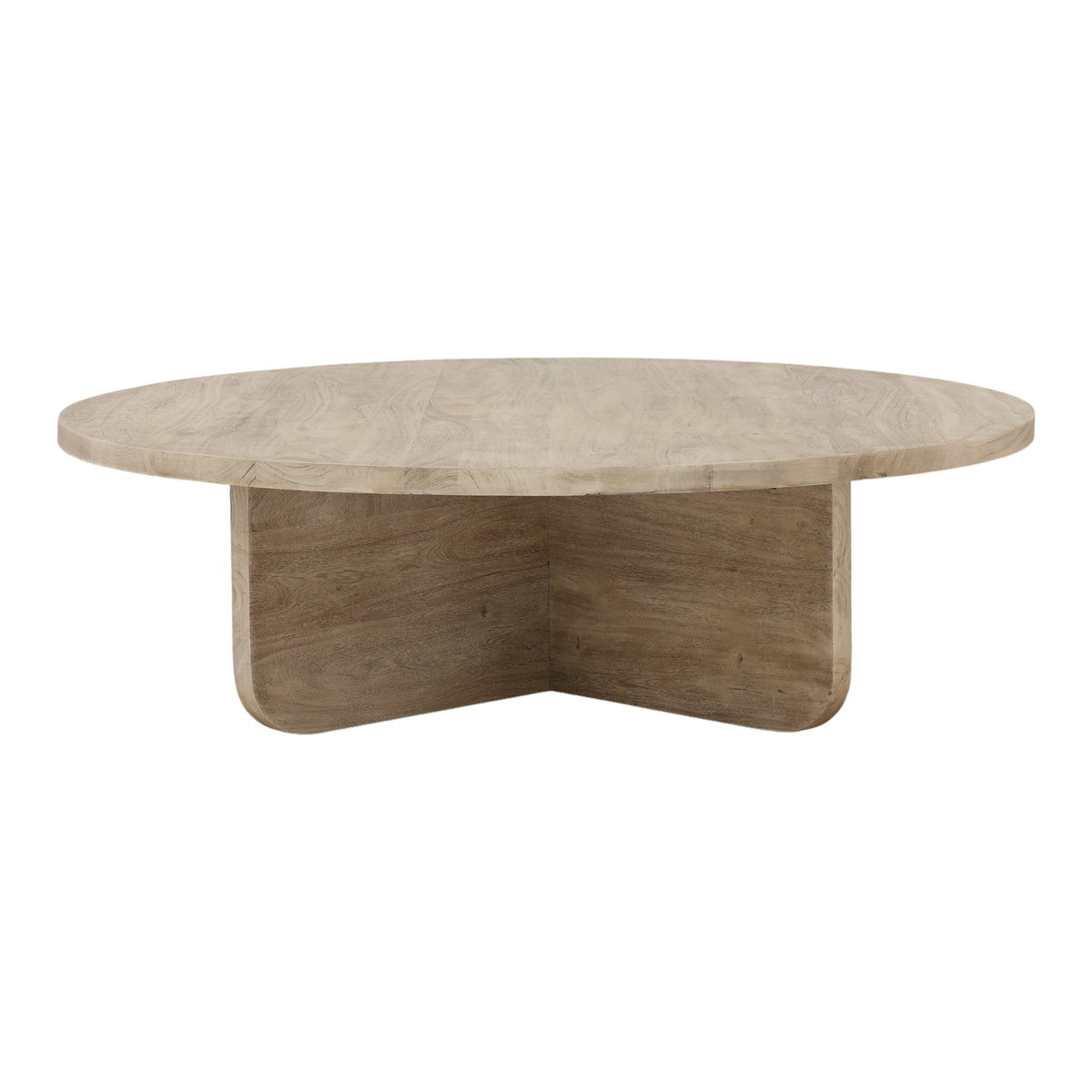 Colby Coffee Table Weathered Natural, by Dovetail, 55" width x 16" height x 55" diameter x 55" depth View 2