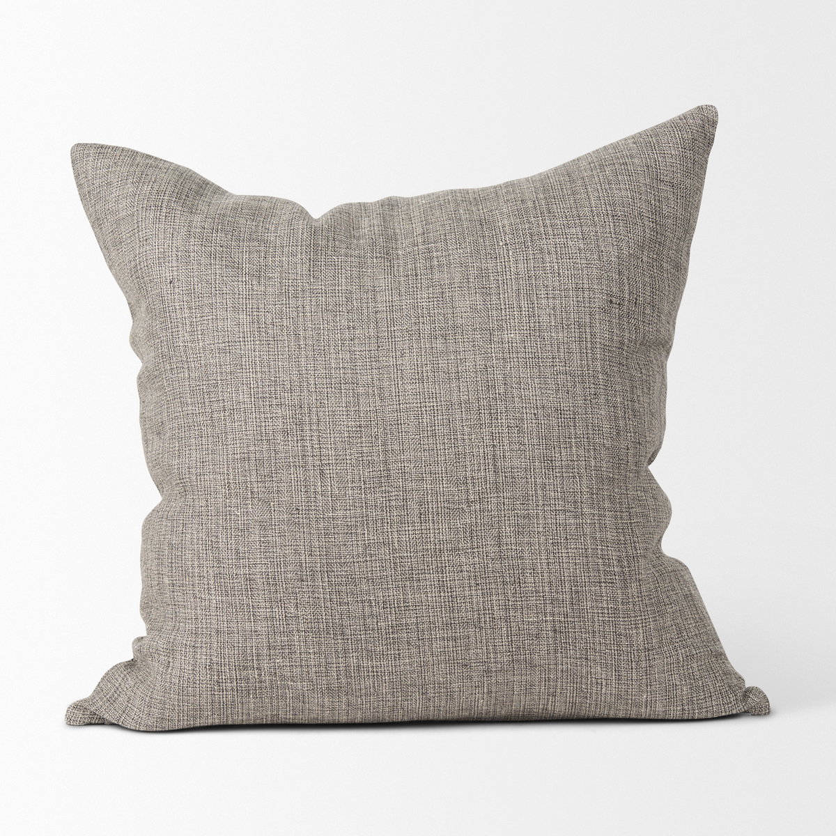 Jacklyn 22x22 Grey Linen Square Decorative Pillow Cover, by Mercana, 22" length x 22" width x 0.2" height View 6