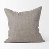 Jacklyn 22x22 Grey Linen Square Decorative Pillow Cover, by Mercana, 22" length x 22" width x 0.2" height thumbnail 6