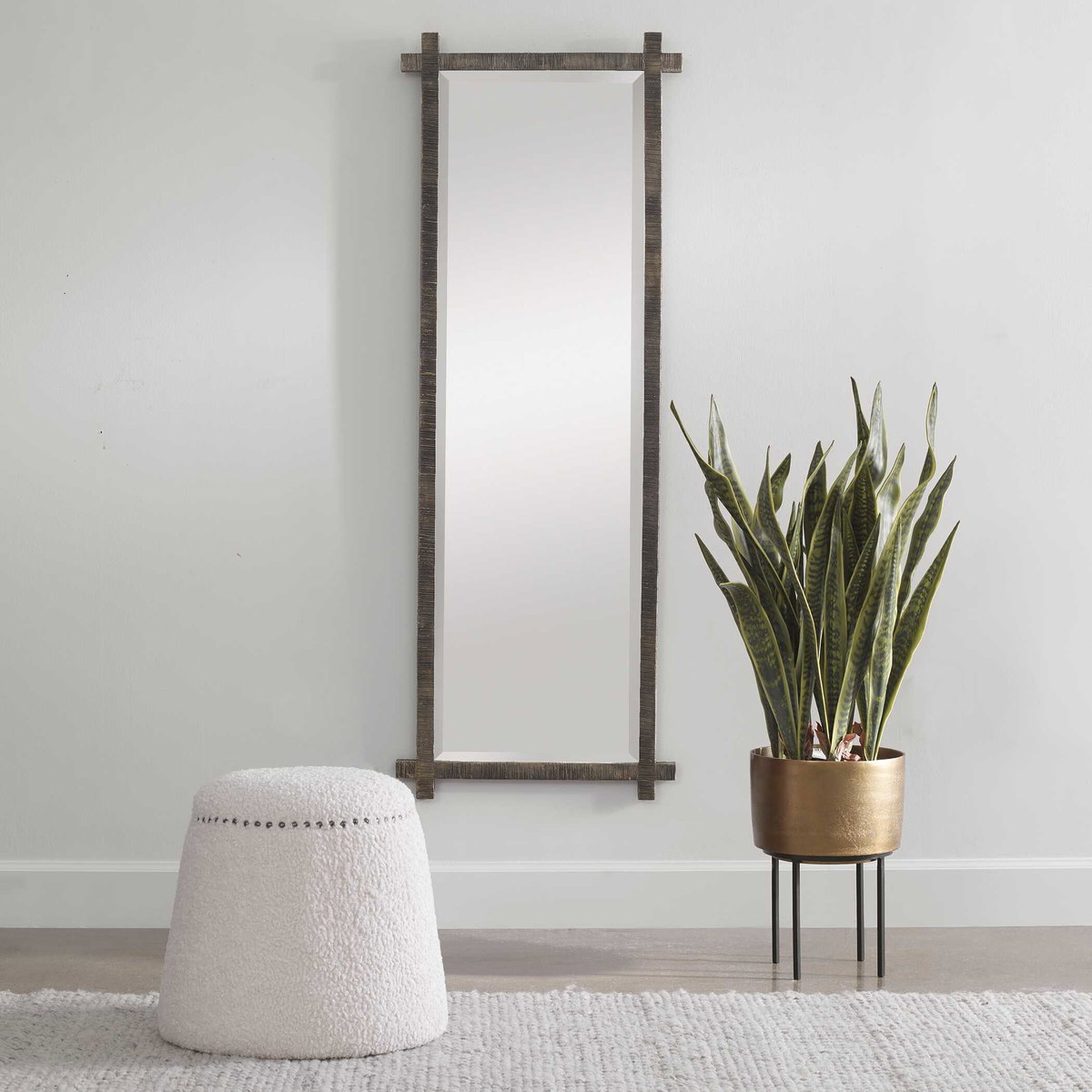 Fasita Brass Planter 2 Cartons, Artificial Plants & Flower by Uttermost, 15" width x 44" height x 15" depth View 3