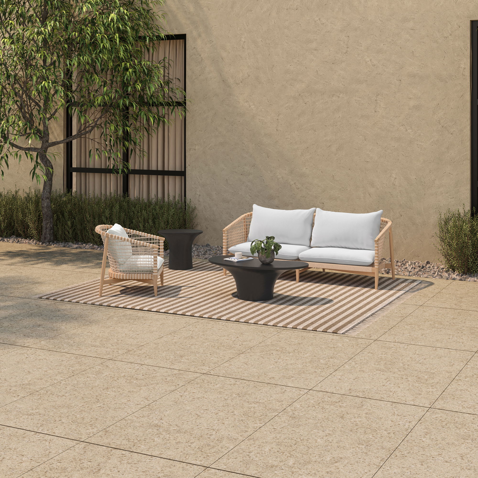 Yumi Outdoor Coffee Table Black large image 