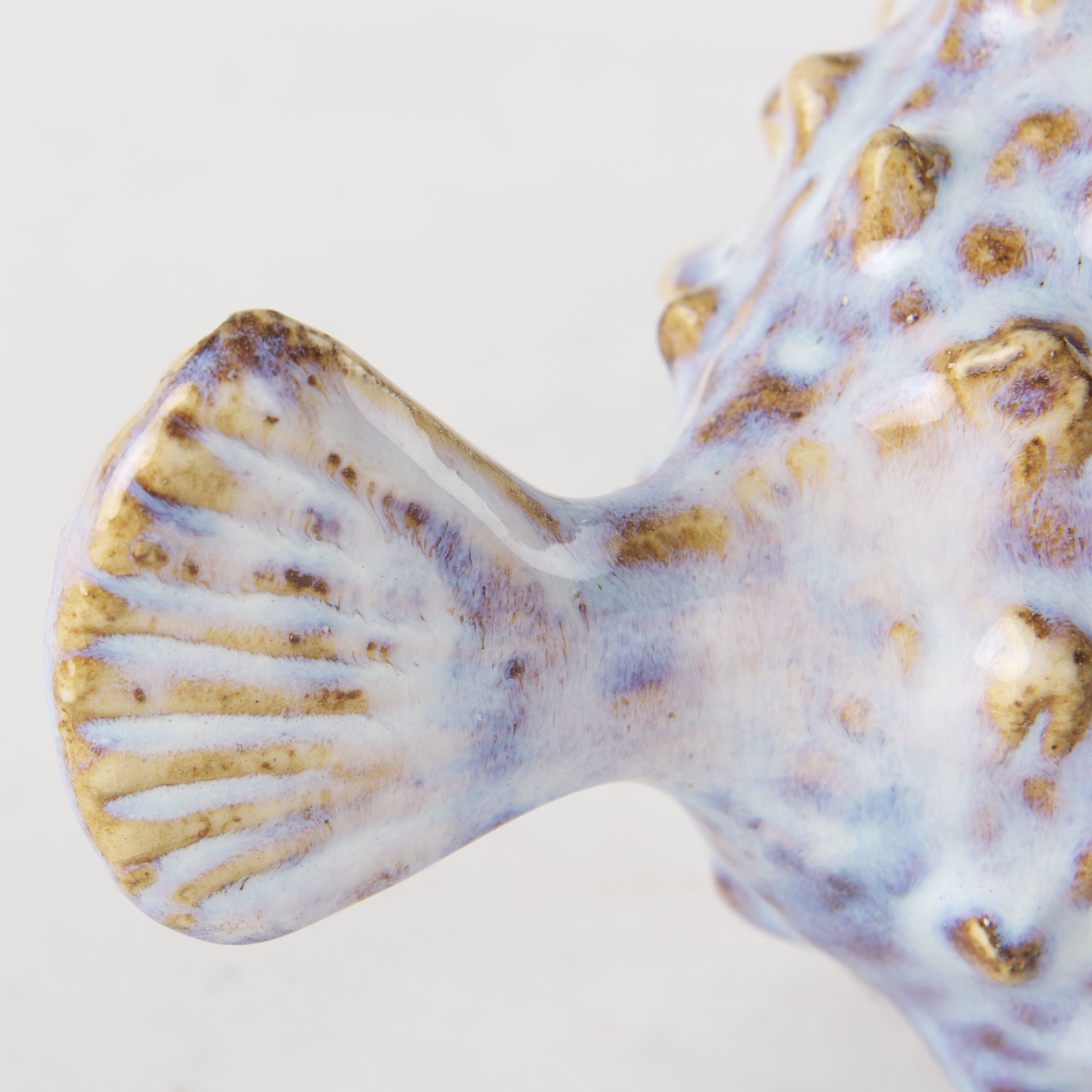 Spike I (Small) 8L x 4W Off-White Ceramic Puffer Fish large image 