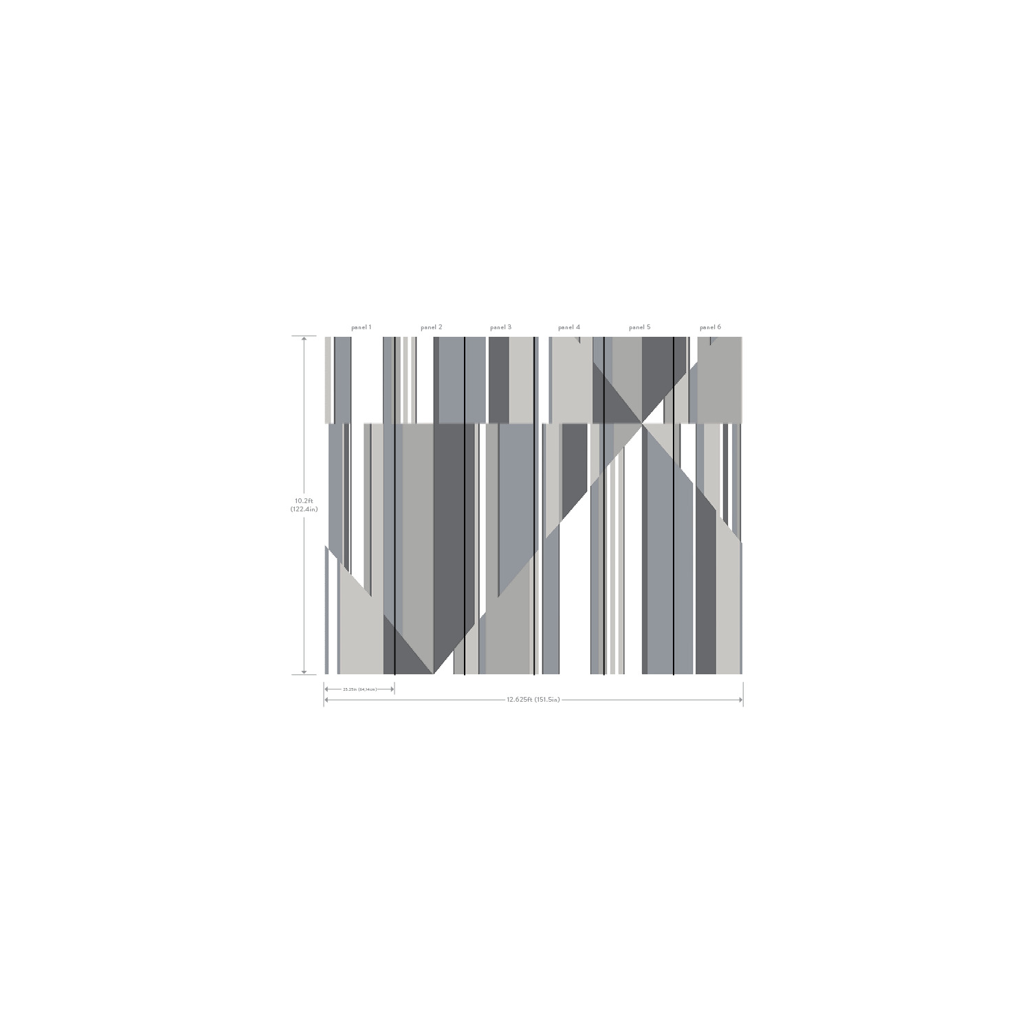 Pinwheel Stripe Grey Wall Mural large image 