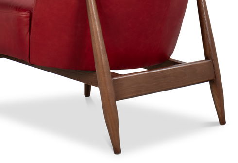 Pindar Armchair, Leather, New Rouge,Red