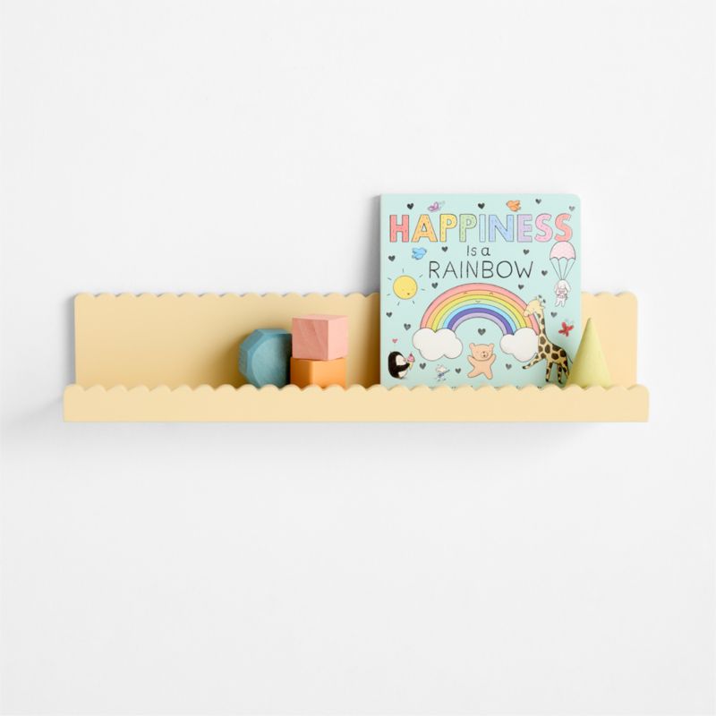 Online Designer Bedroom Sunny Scallop Butter Yellow Book Ledge Shelf