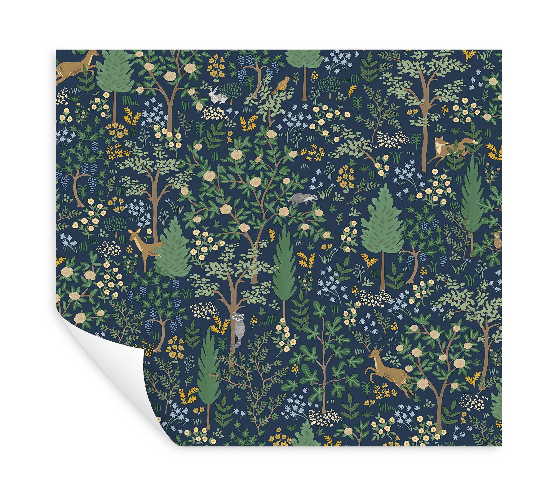 Woodland Navy Peel & Stick Wallpaper large image 
