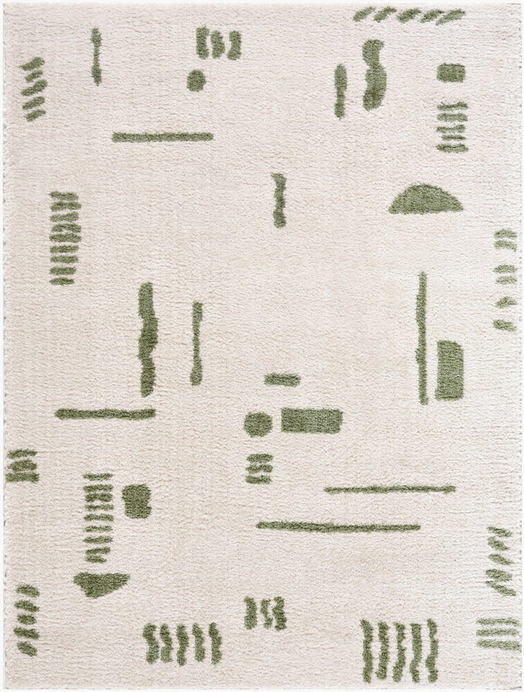 Fossay Shag Machine Woven Rug, by Surya, 6'11.86" length x 5'2.99" width