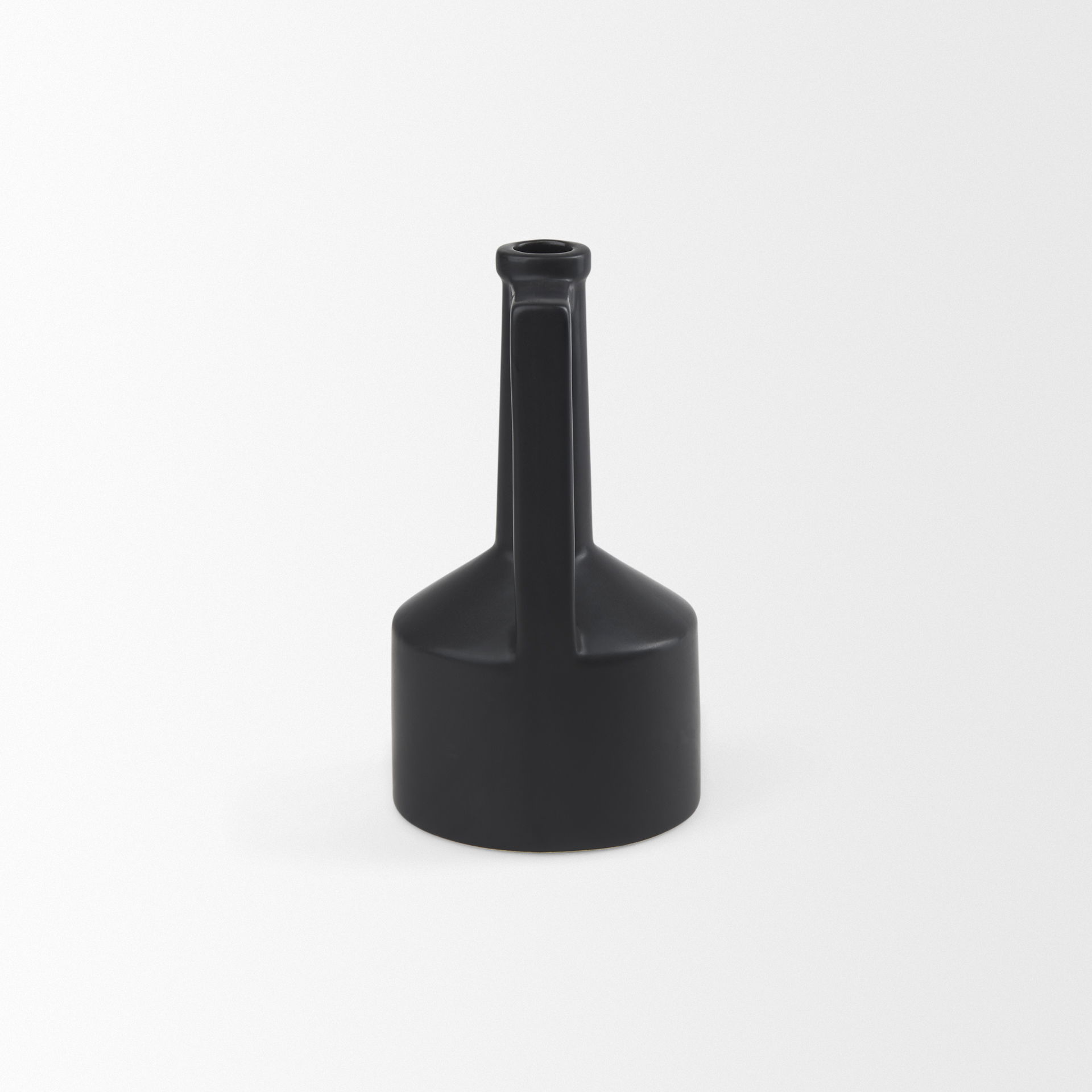 Burton 10.8H Small Matte Black Ceramic Jug Vase large image 