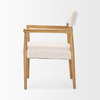 Toni Curved Back Dining Side Chair | Cream Fabric with Light Brown Wood, Dining Chair by Mercana, 22.44" length x 24.61" width x 33.66" height thumbnail 6