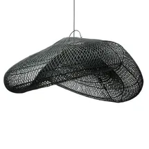 Online Designer Home/Small Office Natural rattan pendant light - Black