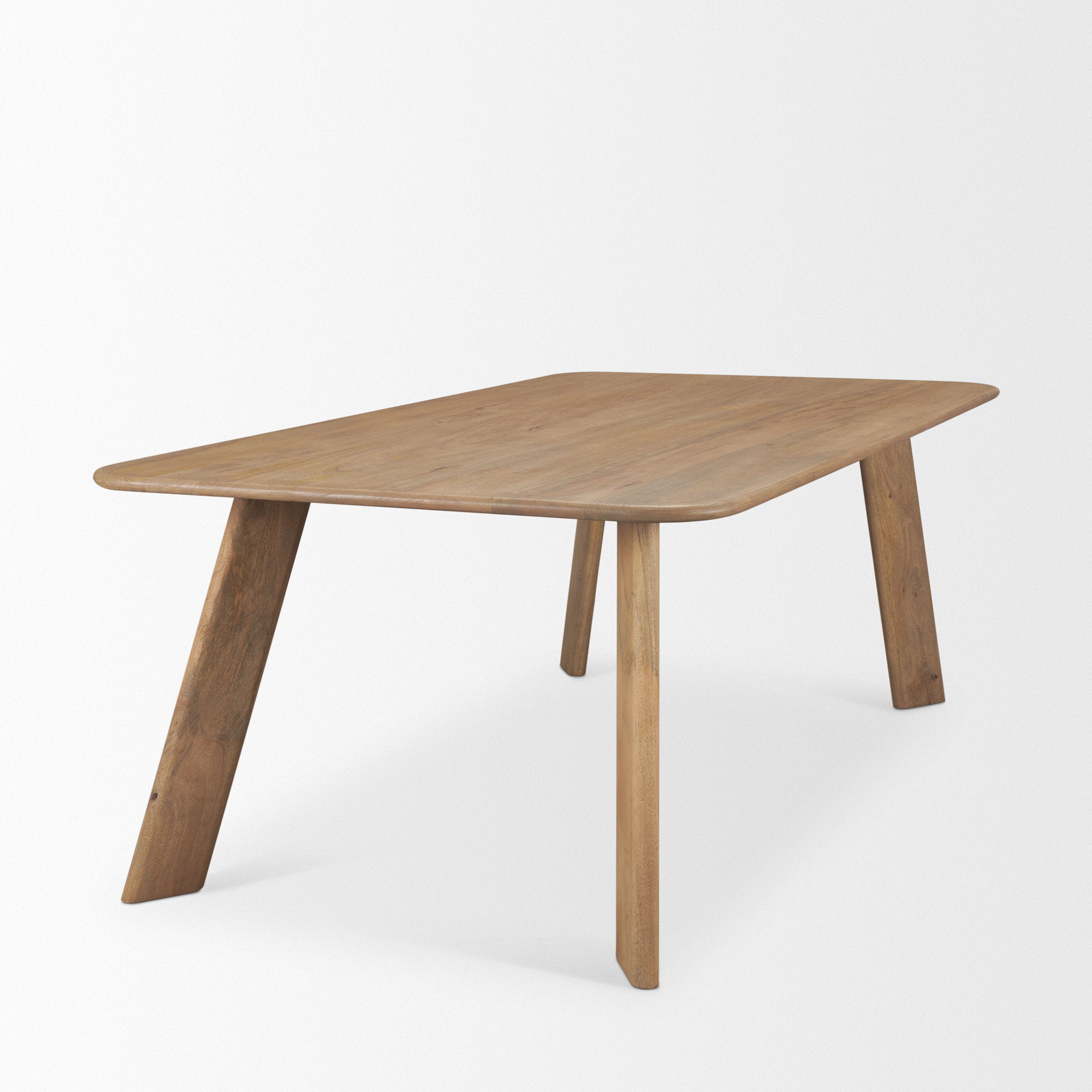 Welborn 84' Light Brown Wood Rectangular Dining Table, by Mercana, 84" length x 42" width x 30" height View 6