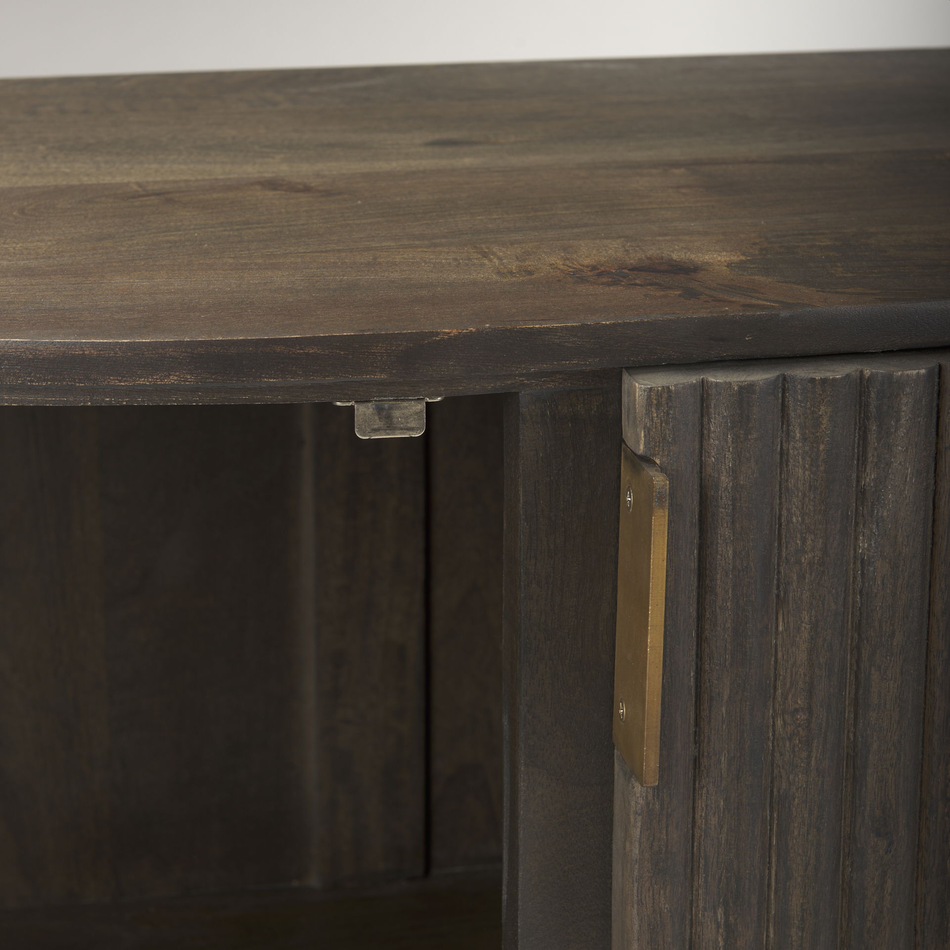 Terra Fluted Dark Brown 2-Door Accent Cabinet, Cabinets & Chest by Mercana, 42" length x 19" width x 32" height View 11