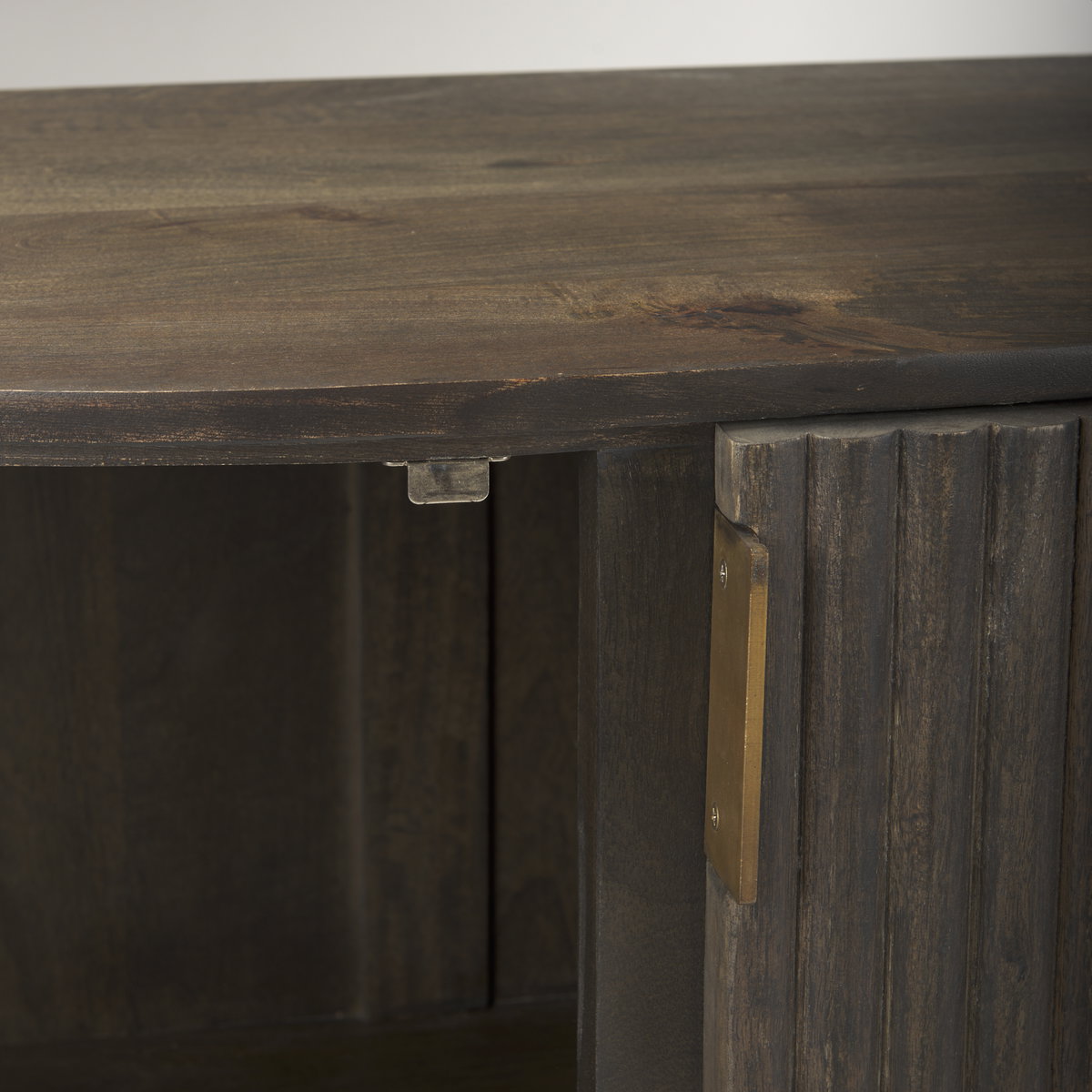 Terra Fluted Dark Brown 2-Door Accent Cabinet, Cabinets & Chest by Mercana, 42" length x 19" width x 32" height View 11