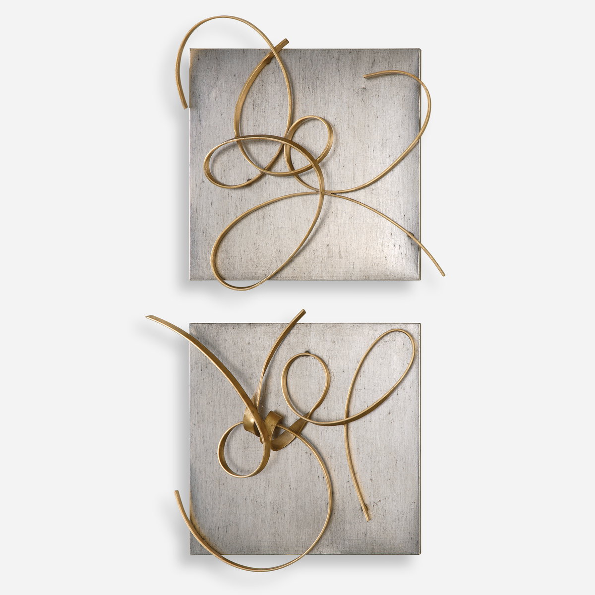 Harmony Metal Wall Art Set/2, Sculptural Wall Art by Uttermost, 24" width x 23.25" height x 4" depth View 1