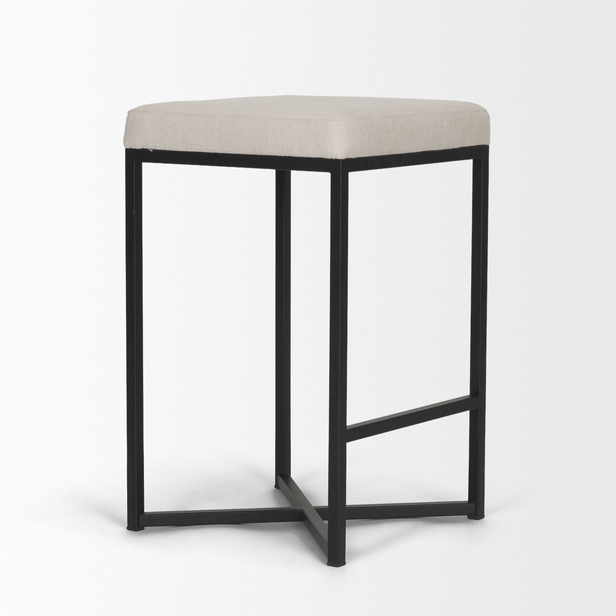 Frodo Backless 26.5in Seat Counter Stool | Counter White Fabric, Counter & Bar Stool by Mercana, 16.5" length x 16.5" width x 26.5" height View 9
