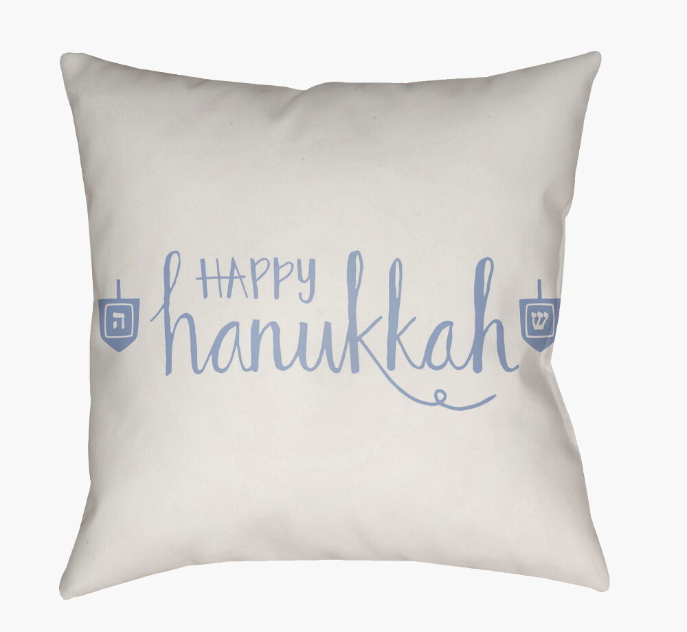 Happy Hannukah Accent Pillow, Decorative Pillow by Surya, 18" length x 18" width