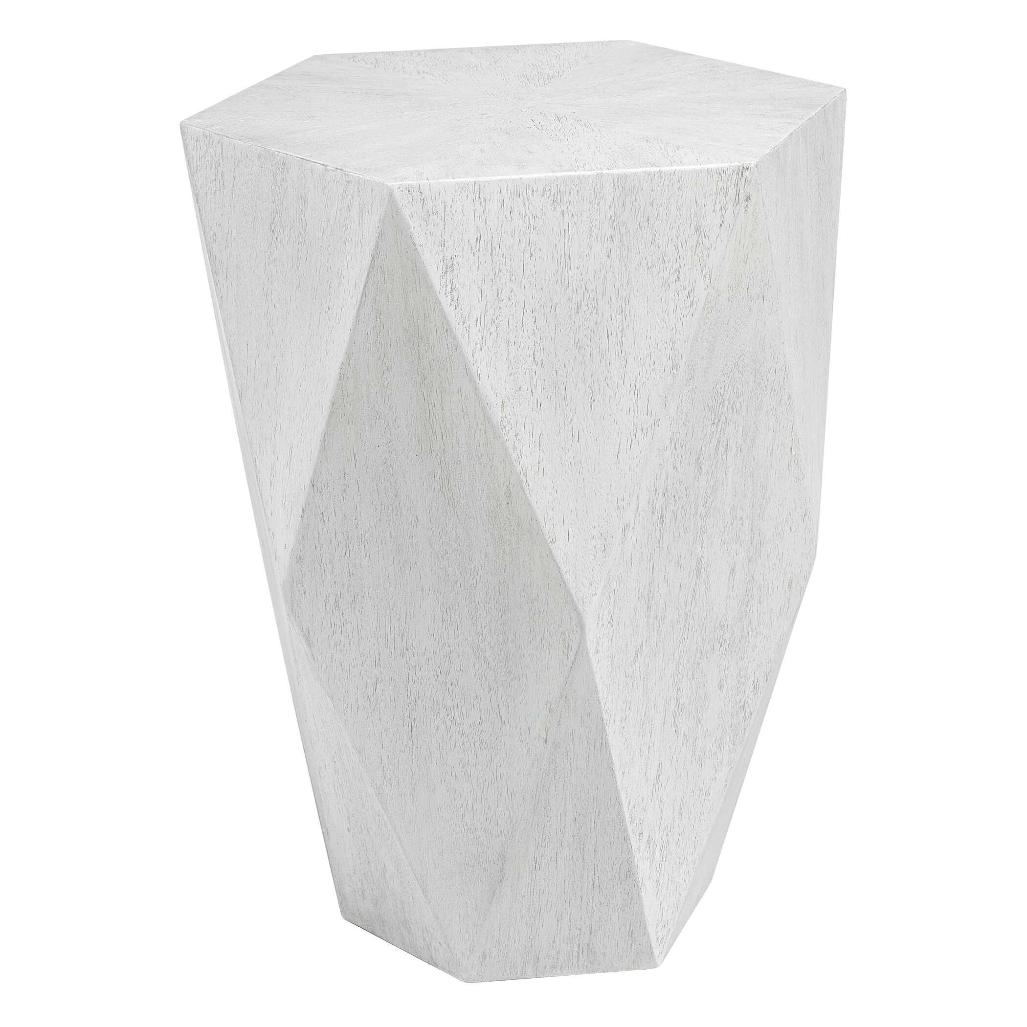 Volker White Side Table, Furniture by Uttermost, 18.5" width x 24" height x 17" depth View 5