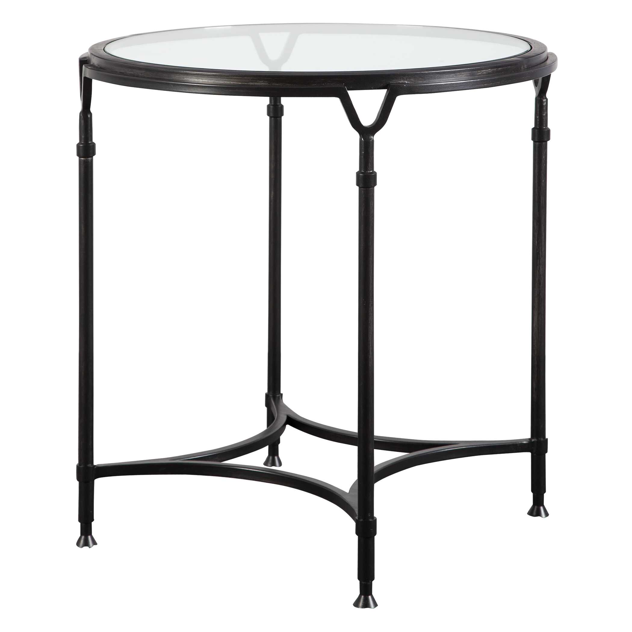 Samson Glass Side Table, Furniture by Uttermost, 24.37" width x 25" height x 24.37" depth View 4