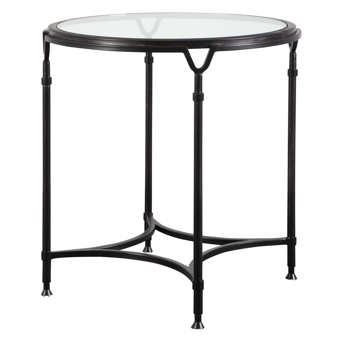 Samson Glass Side Table, Side & End Table by Uttermost, 24.37" width x 25" height x 24.37" depth View 4