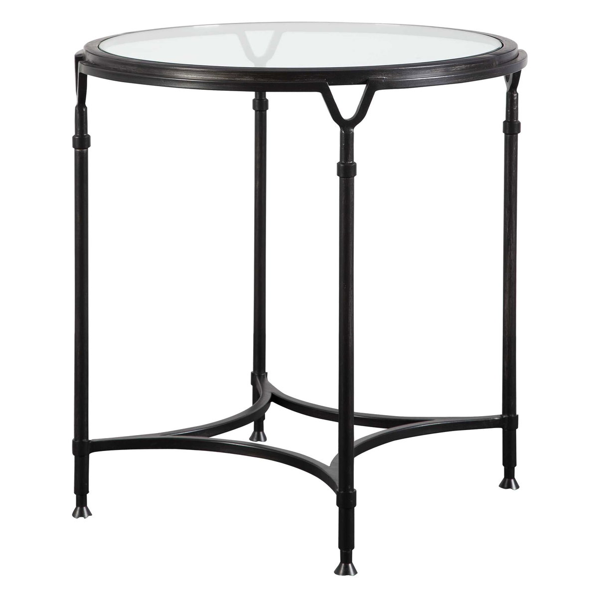 Samson Glass Side Table, Side & End Table by Uttermost, 24.37" width x 25" height x 24.37" depth View 4