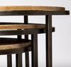 Glover (Set of 3) 20L x 20W Brown Wood Round Top with Metal Nesting Accent Tables, Side & End Table by Mercana, 20.08" length x 20.08" width x 26.38" height thumbnail 10