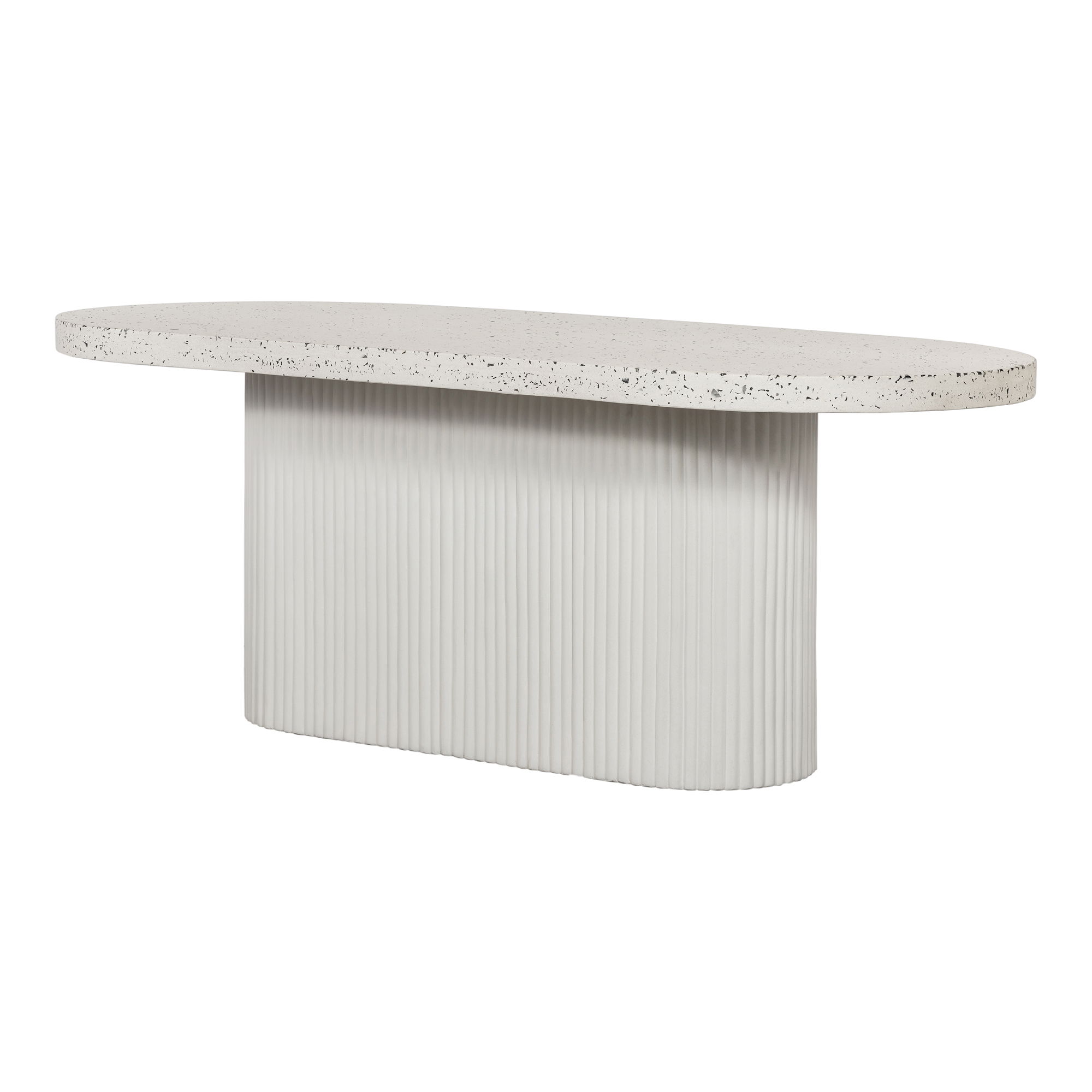Lyon Outdoor Dining Table White Terrazzo, Outdoor Table by Moe's Home, 6'6.7" width x 2'5.9" height x 2'11.4" depth View 2