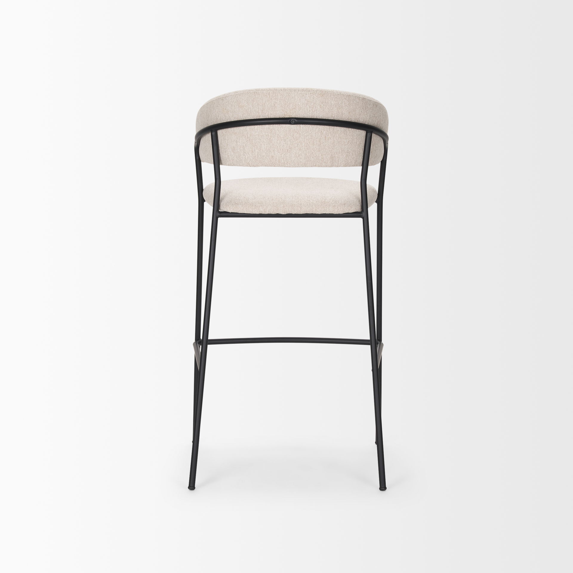 Carolyn Bar Stool with Oatmeal Fabric & Matte Black Metal large image 