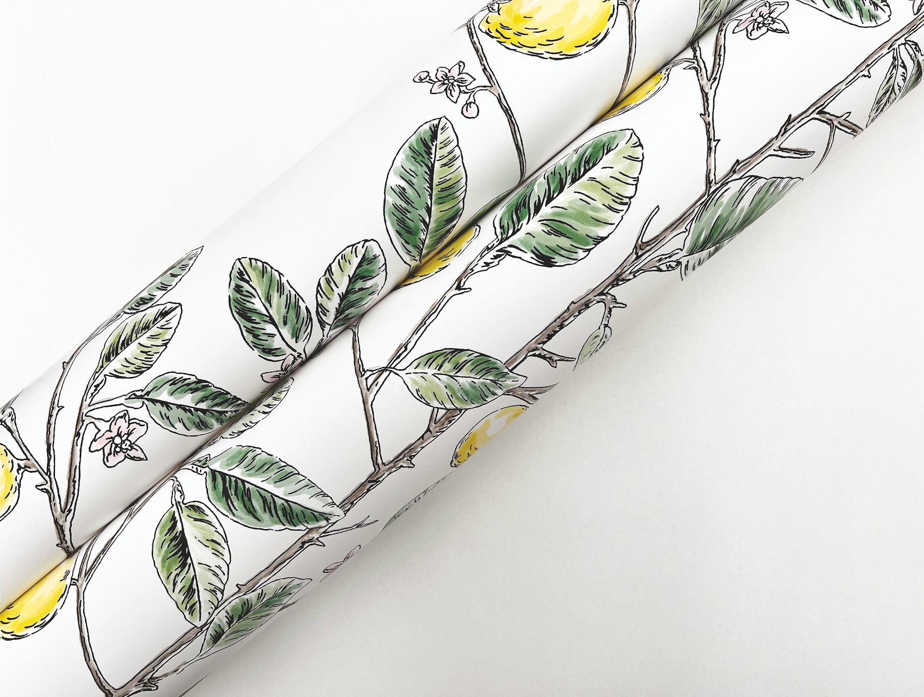 Limoncello Toile Green Wallpaper large image 