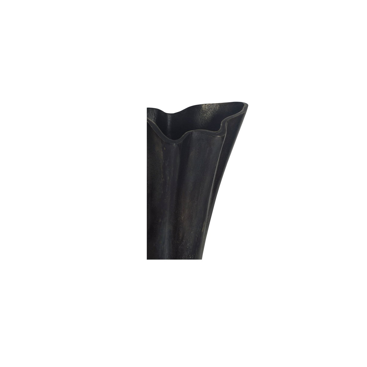 Yeri Cast Aluminum Vase Black, by Moe's Home, 8" width x 13.5" height x 8" depth View 4