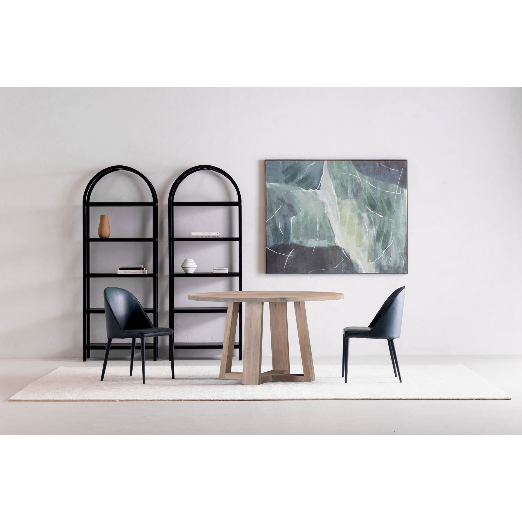 Tanya Dining Table Light Grey, by Moe's Home, 54" width x 30.5" height x 54" depth View 6