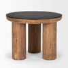 Tucson Natural Wood with Round Black Oak Top Side Table thumbnail 4