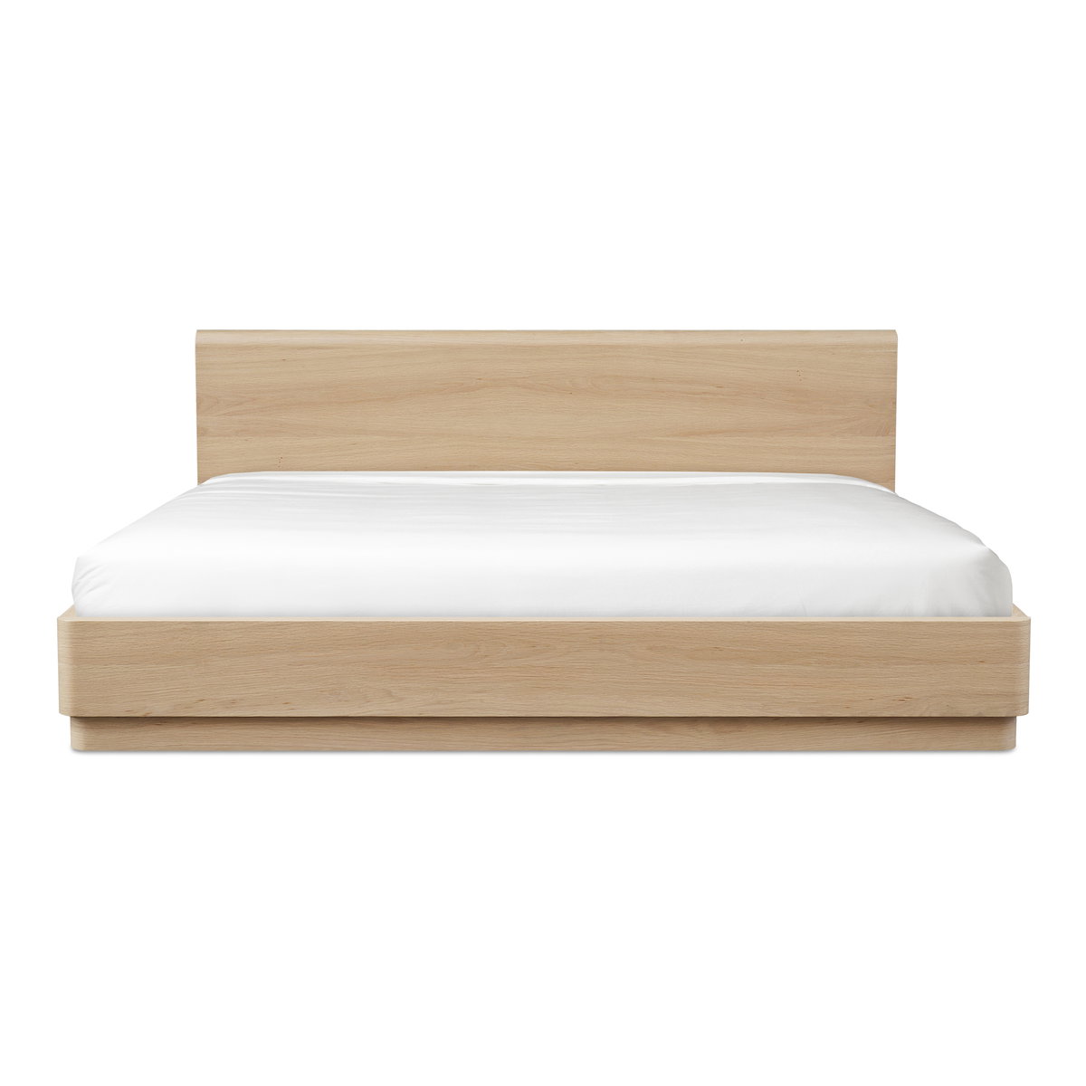 Round Off Queen Bed Light Oak Brown, by Moe's Home, 64" width x 30" height x 84" depth View 1