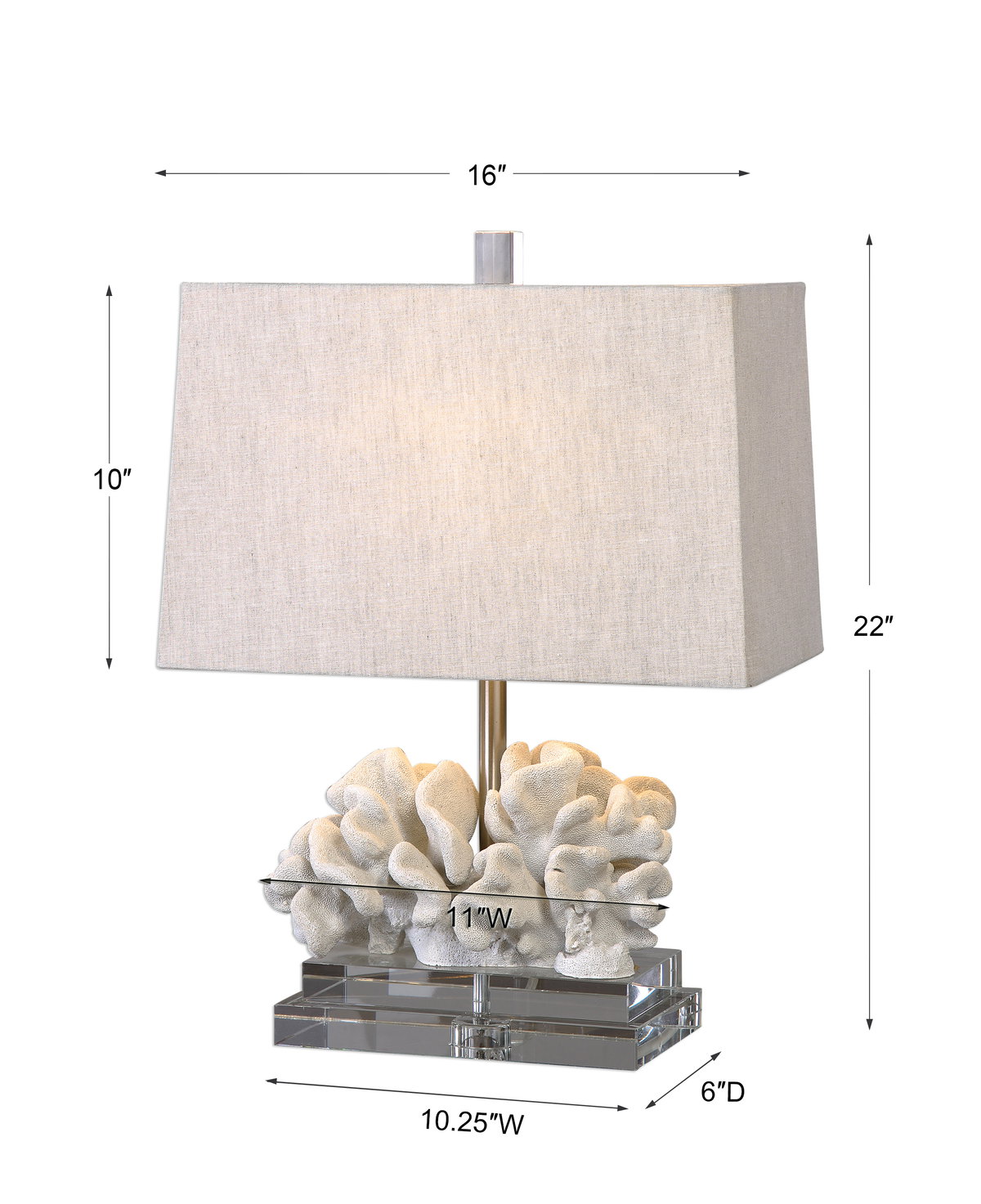 Coral Sculpture Table Lamp, by Uttermost, 16" width x 22" height x 10" depth View 3