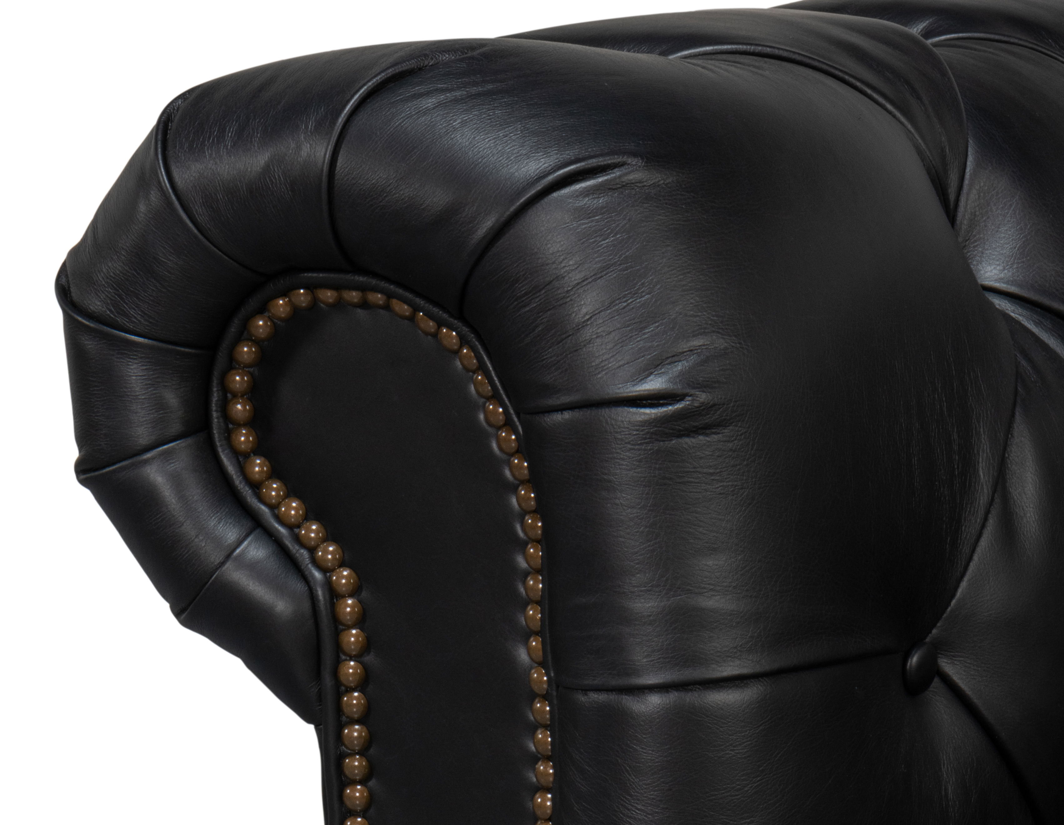 Castered Chesterfield Sofa,Onyx Black large image 