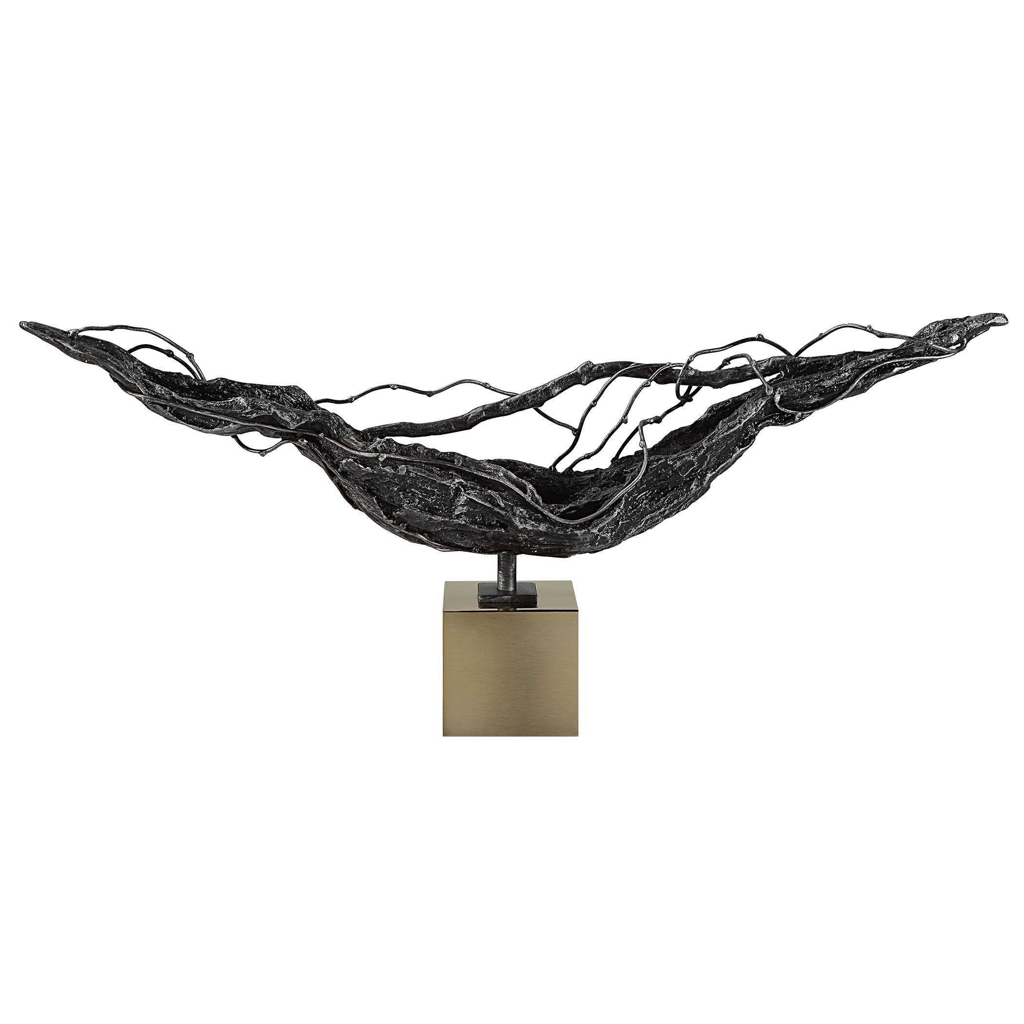 Tranquility Abstract Sculpture, Decorative by Uttermost, 19.25" width x 8.5" height x 3.5" depth View 5