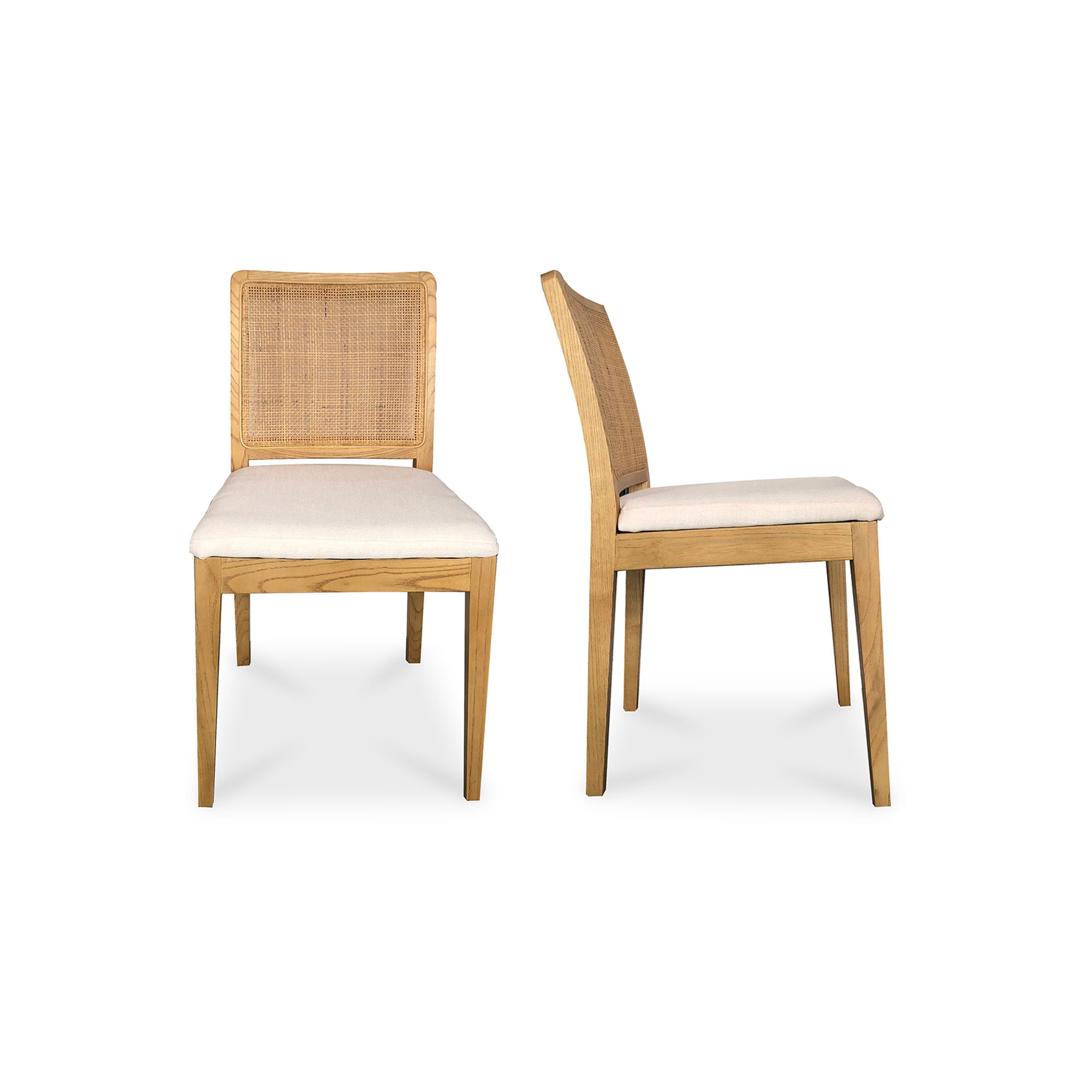 Orville Dining Chair Natural - Set Of Two, by Moe's Home, 18.5" width x 33" height x 16.5" depth View 1