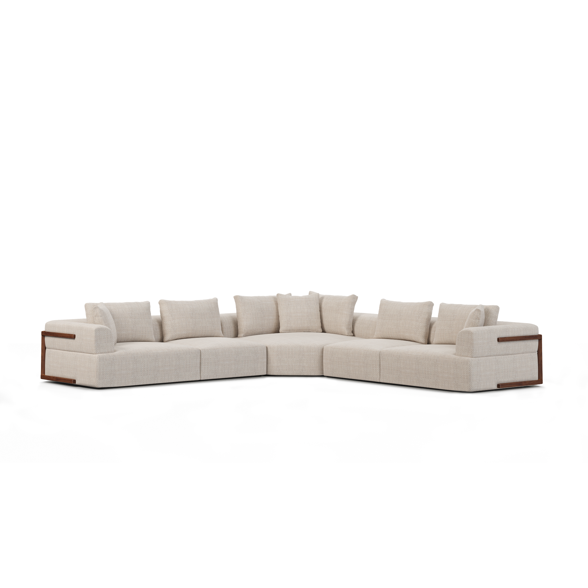 Warner Oatmeal 3 Piece Sofa Set with Corner Piece large image 