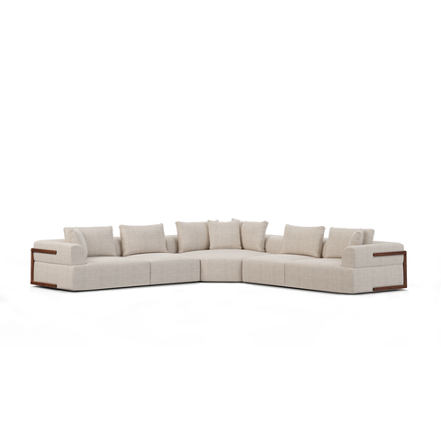 Warner Oatmeal 3 Piece Sofa Set with Corner Piece