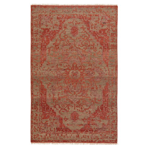 Azar Oriental Hand Knotted Wool Red/Gray Area Rug